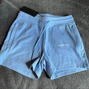 Light blue alphalete sweat shorts